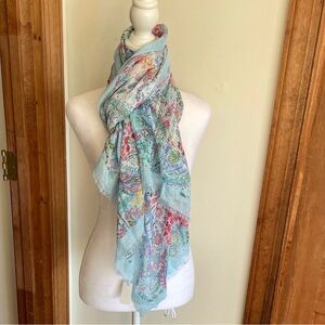 Talbots PAISLEY OBLONG SCARF linen/modal